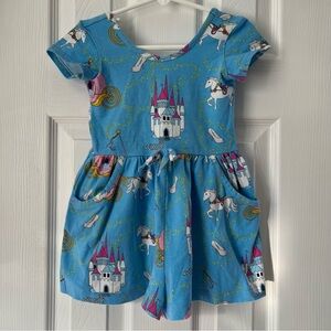Eleanor Rose Blue Romper with Castles and Cinderella Shoes